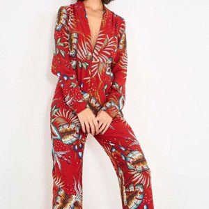 NEW Farm Rio Winterleaf Jumpsuit Plunge Neckline